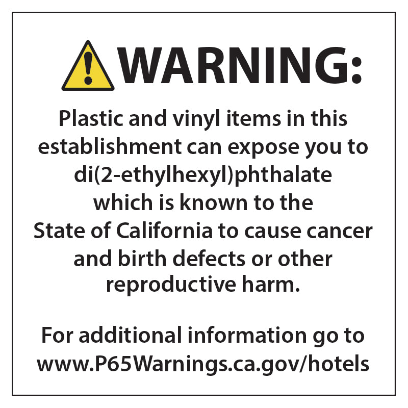 Reception / Check In Warning Sign