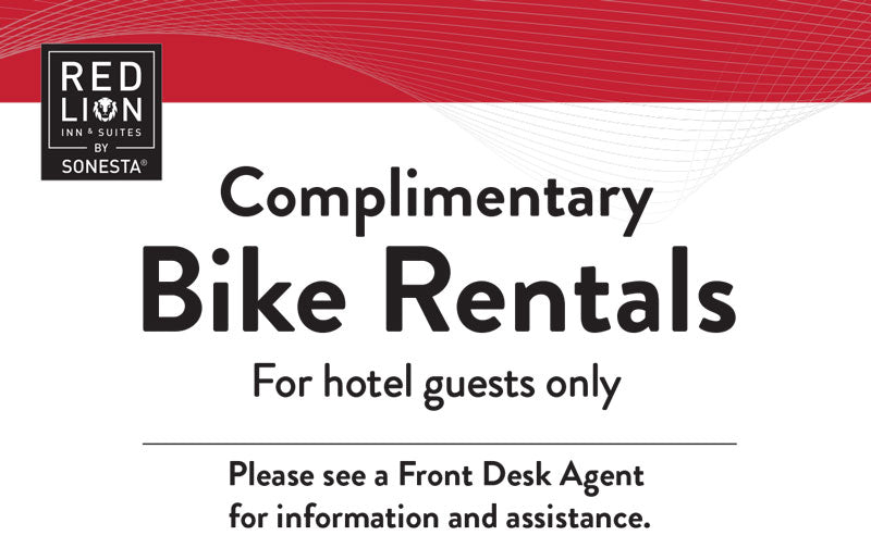 Bike Rental Sign - Red Lion Inn & Suites
