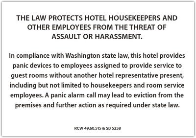 Housekeeper Protection Sign