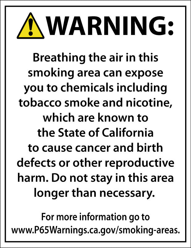 Smoking Area Warking Sign