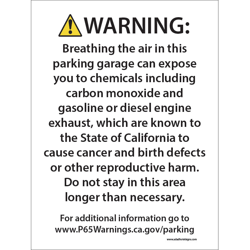 Enclosed Parking Garage Sign