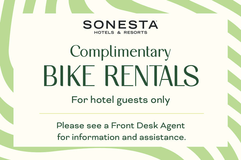 Bike Rental Sign - Sonesta Hotels and Resorts