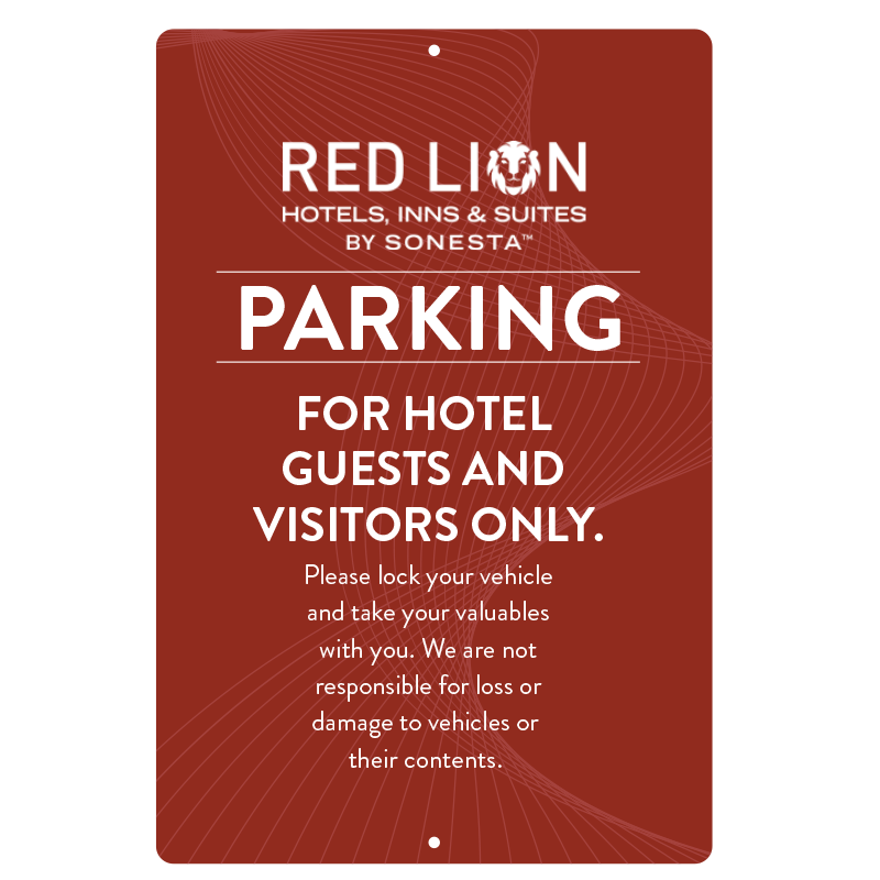 Parking Liability Sign - Red Lion Hotels, Inns & Suites