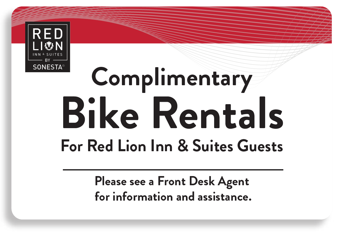 Bike Rental Sign - Red Lion Inn & Suites