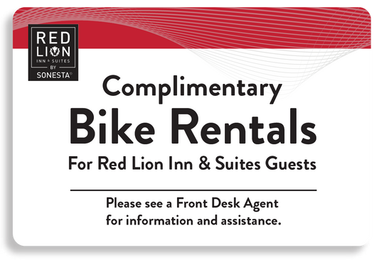 Bike Rental Sign - Red Lion Inn & Suites