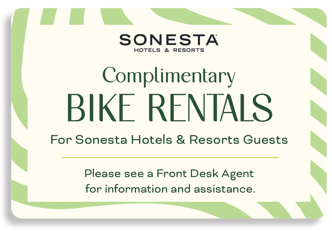 Bike Rental Sign - Sonesta Hotels and Resorts