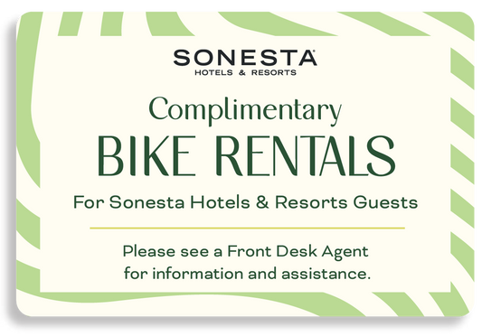 Bike Rental Sign - Sonesta Hotels and Resorts