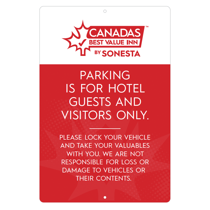 Parking Liability Sign - Canada's Best Value Inn