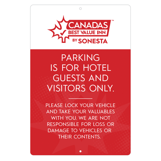 Parking Liability Sign - Canada's Best Value Inn