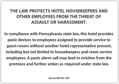 Housekeeper Protection Sign